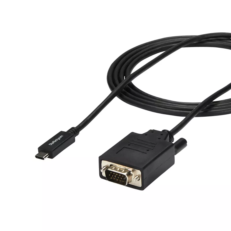 StarTech.com 1,8 m USB-C na VGA kábel – 1920 x 1200/1080p USB Type-C na VGA video aktívny adaptérový kábel – kompatibilný s Thunderbolt 3 – notebook na VGA monitor/projektor – DP Alt Mode HBR2