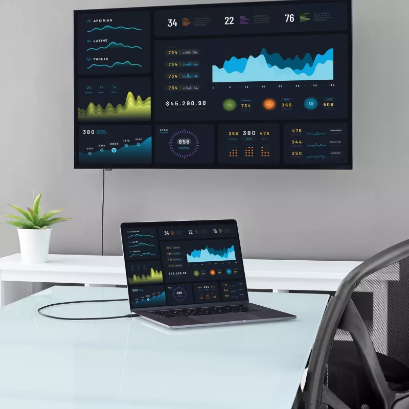 StarTech.com 1,8 m USB-C na VGA kábel – 1920 x 1200/1080p USB Type-C na VGA video aktívny adaptérový kábel – kompatibilný s Thunderbolt 3 – notebook na VGA monitor/projektor – DP Alt Mode HBR2