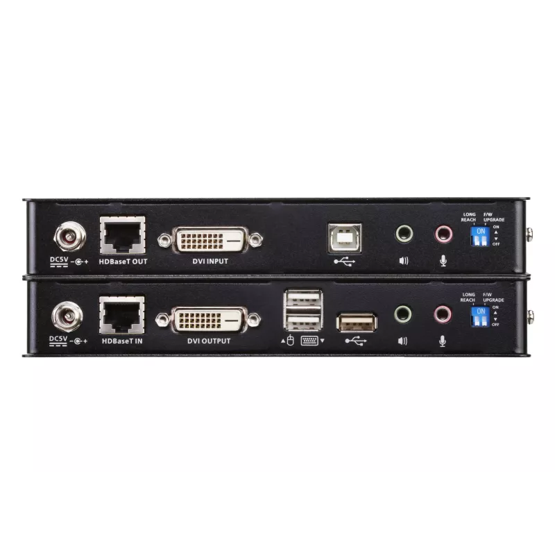 ATEN USB 2.0 DVI Single Link cez 1 CAT kábel (100 m) KVM extender s plnou podporou USB 2.0 (až do 480 Mbit/s) / HDBaseT 2.0