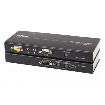 ATEN USB VGA KVM extender s audio a RS-232 (200 m), vysielač a prijímač, káblový, 200 m, Cat5, 1920 x 1200 pixelov, tlačidlá