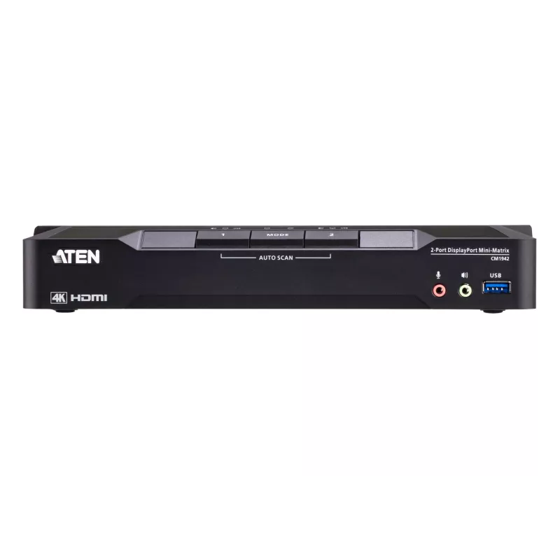 ATEN 2-portový 4K DisplayPort Dual-Display-Mini-Matrix-Boundless-KVM prepínač