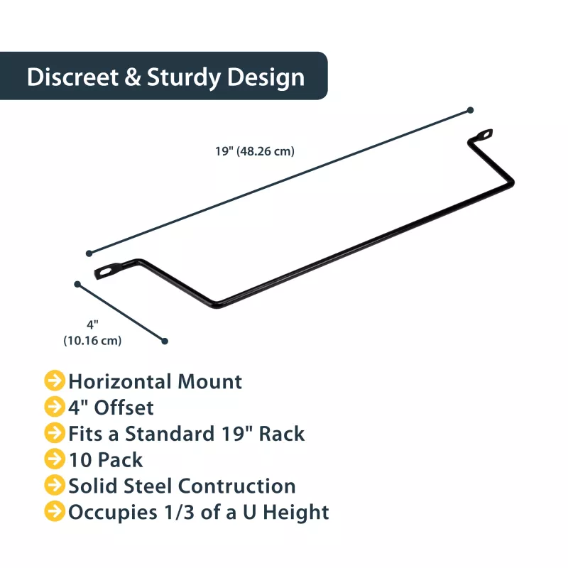 StarTech.com horizontálne držiaky na vedenie káblov s 10,2 cm odsadením pre racky – 10-pack
