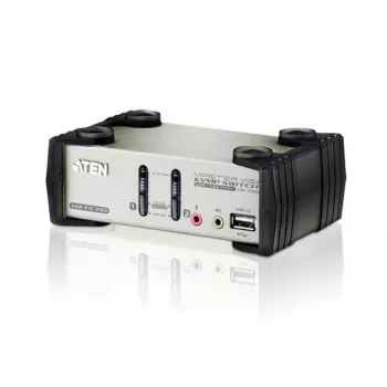 ATEN 2-portový USB - PS/2 VGA KVM switch s audio a USB 2.0 hubom (KVM kábel v balení)