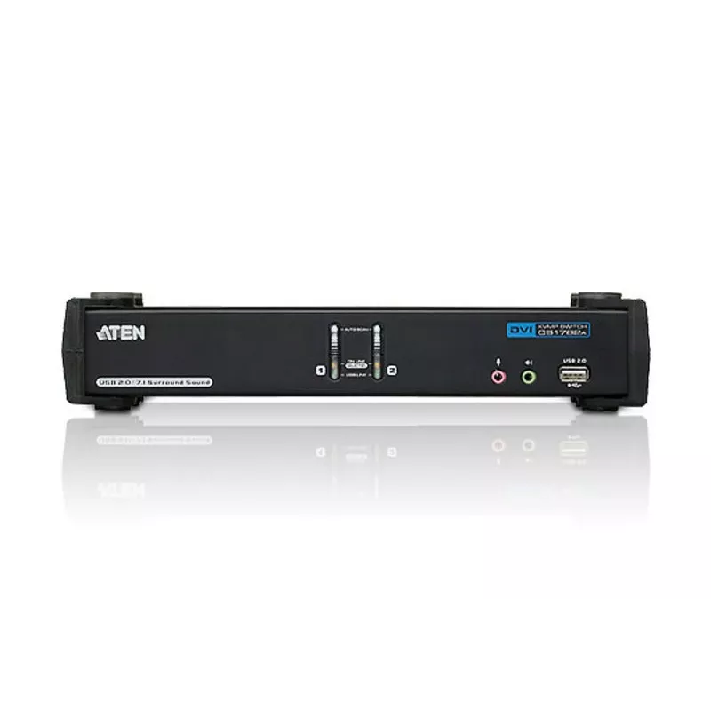 ATEN 2-portový USB DVI Dual Link KVM switch s audio a USB 2.0 hubom (KVM kábel v balení)