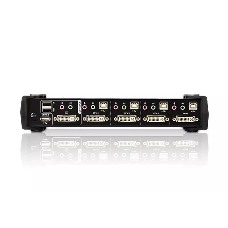 ATEN 4-portový USB DVI Dual Link KVM switch s audio a USB 2.0 hubom (KVM kábel v balení)