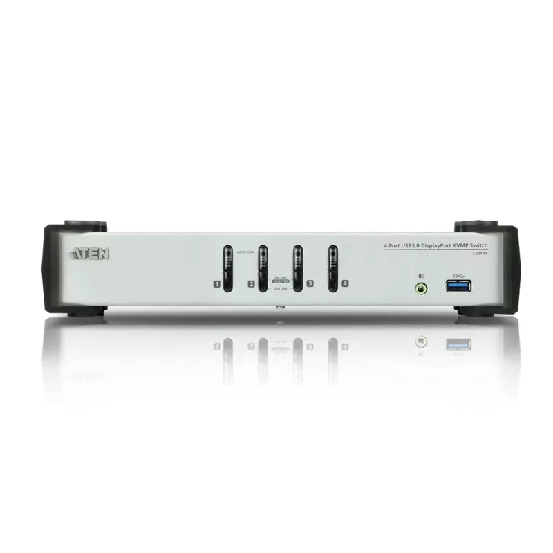 ATEN 4-portový USB 3.1 Gen 1 DisplayPort 1.1 KVMP™ switch s reproduktorom (KVM kábel v balení)
