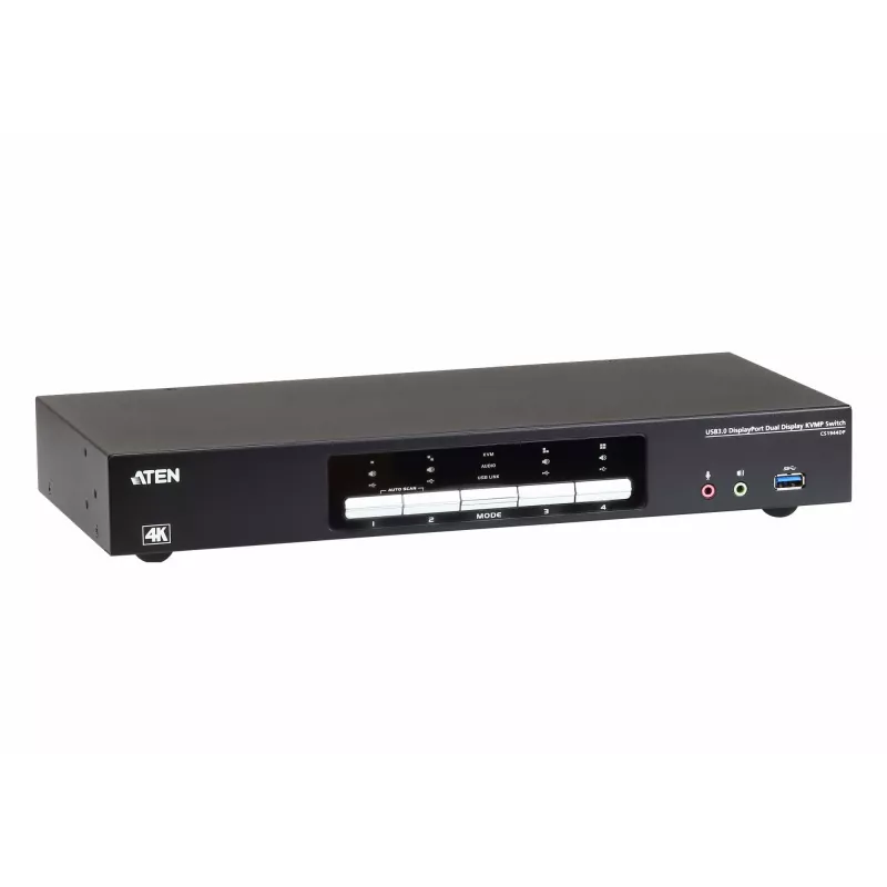 KVMP prepínač ATEN 4P USB3.0 DisplayPORT Dual View