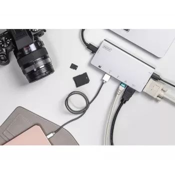 USB Type-C multiport cestovný dock Digitus DA-70877