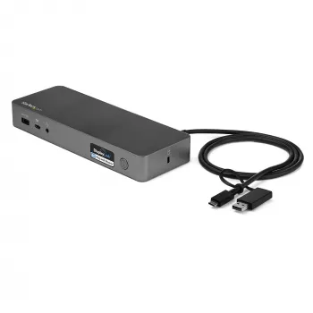 StarTech.com univerzálna dokovacia stanica pre notebook, hybrid USB-C & USB-A dock, Dual 4K DP & HDMI, 60W PD, Mac / Windows / Chrome OS, 4x USB 5Gbps hub, GbE