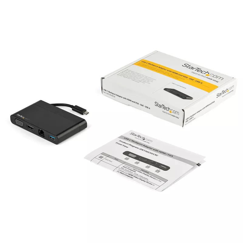 StarTech.com DKT30CHVCM viacportový adaptér USB-C, HDMI 4K / VGA, Gigabit Ethernet, USB 3.0 USB-A