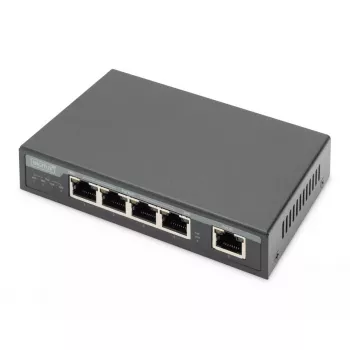 Digitus 4 port Gigabit 4PPoE extender 802.3at 60W čierna