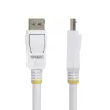 StarTech.com 10ft (3m) biely VESA certifikovaný DisplayPort 1.2 kábel, 4K 60Hz, 21,6 Gbit/s, zaisťovacie DP konektory samec, DP 1.2 DisplayPort kábel, DP monitorový kábel, M/M