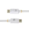 StarTech.com 10ft (3m) biely VESA certifikovaný DisplayPort 1.2 kábel, 4K 60Hz, 21,6 Gbit/s, zaisťovacie DP konektory samec, DP 1.2 DisplayPort kábel, DP monitorový kábel, M/M