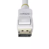 StarTech.com 10ft (3m) biely VESA certifikovaný DisplayPort 1.2 kábel, 4K 60Hz, 21,6 Gbit/s, zaisťovacie DP konektory samec, DP 1.2 DisplayPort kábel, DP monitorový kábel, M/M