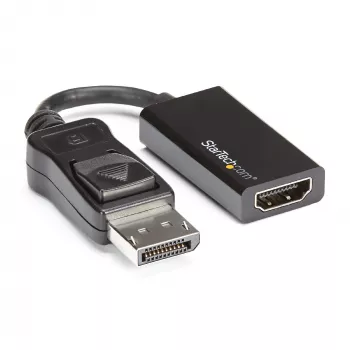 StarTech.com DisplayPort na HDMI adaptér - 4K 60Hz aktívny DP 1.4 na HDMI 2.0 video konvertor - DP na HDMI monitor/TV/display káblový adaptér dongle - zaisťovací DP konektor samec