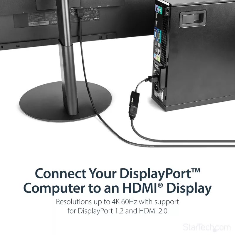 StarTech.com DP2HD4K60S adaptér z DisplayPort na HDMI, 4K 60Hz, 0,215 m, samec/samica