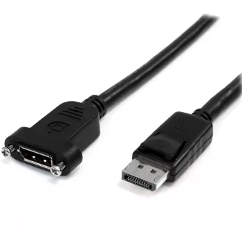 StarTech.com 1 m Panel Mount DisplayPort kábel – 4K x 2K – DisplayPort 1.2 predlžovací kábel konektor samec na konektor samica – DP video predlžovací kábel s Panel Mount DP konektorom – DP monitor kábel