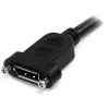 StarTech.com 1 m Panel Mount DisplayPort kábel – 4K x 2K – DisplayPort 1.2 predlžovací kábel konektor samec na konektor samica – DP video predlžovací kábel s Panel Mount DP konektorom – DP monitor kábel