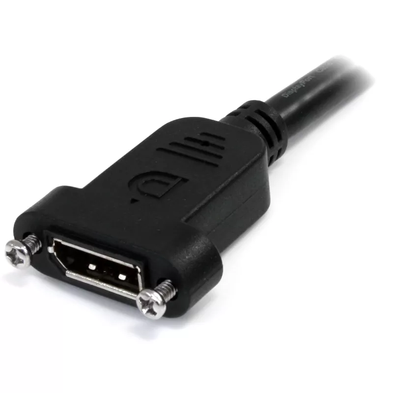 StarTech.com 1 m Panel Mount DisplayPort kábel – 4K x 2K – DisplayPort 1.2 predlžovací kábel konektor samec na konektor samica – DP video predlžovací kábel s Panel Mount DP konektorom – DP monitor kábel