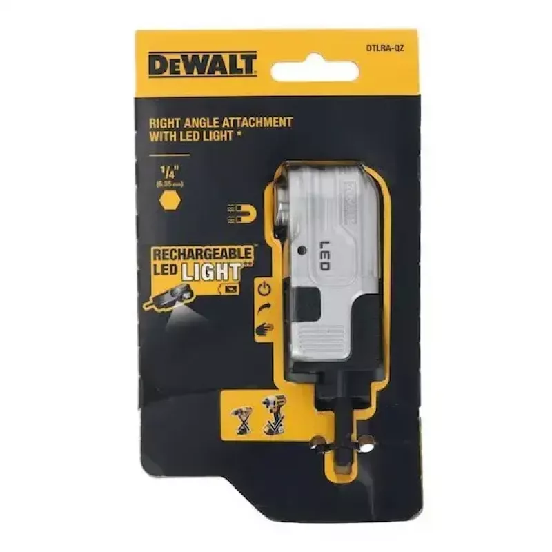 DeWalt DTLRA-QZ uhlový nadstavec so šesťhranom 1/4" s LED