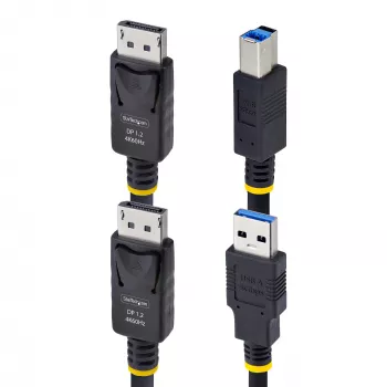 StarTech.com 6ft (1,8 m) DisplayPort a USB 5 Gbit/s KVM kábel, 4K 60 Hz, univerzálne kompatibilný DP 1.2/USB 3.0 kombinovaný kábel pre KVM prepínače