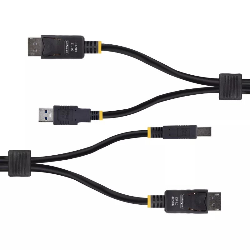 StarTech.com 6ft (1,8 m) DisplayPort a USB 5 Gbit/s KVM kábel, 4K 60 Hz, univerzálne kompatibilný DP 1.2/USB 3.0 kombinovaný kábel pre KVM prepínače