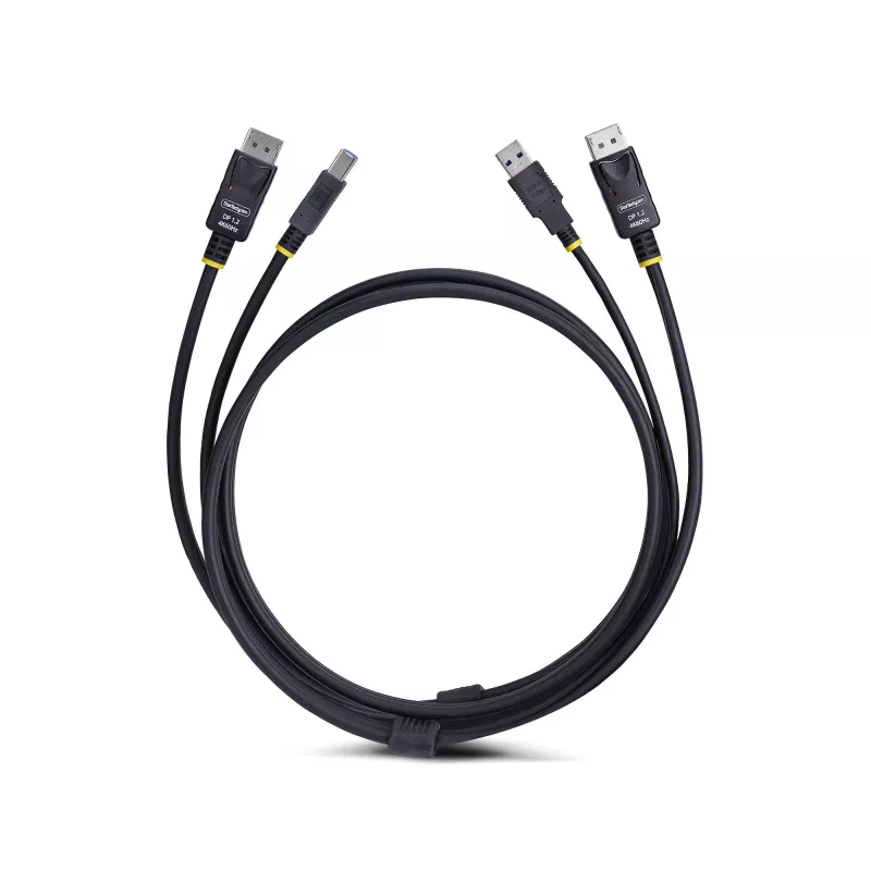 StarTech.com 6ft (1,8 m) DisplayPort a USB 5 Gbit/s KVM kábel, 4K 60 Hz, univerzálne kompatibilný DP 1.2/USB 3.0 kombinovaný kábel pre KVM prepínače