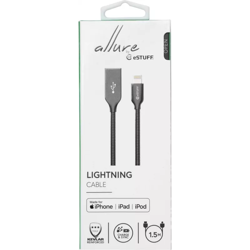 eSTUFF ES601165 Lightning kábel 1,5 m sivý