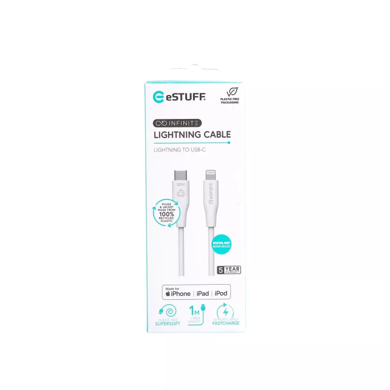 Lightning kábel eSTUFF ES602170 1m USB C 2.4A 5V GRS-certifikovaný