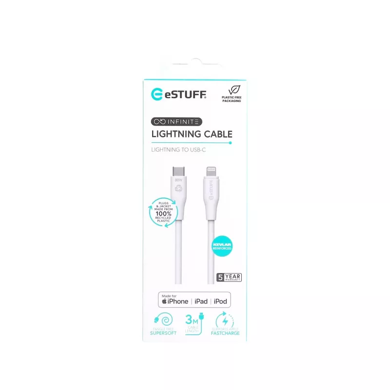 Lightning kábel eSTUFF ES602370 3m USB-C 2,4A 5V