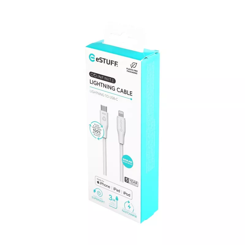 Lightning kábel eSTUFF ES602370 3m USB-C 2,4A 5V