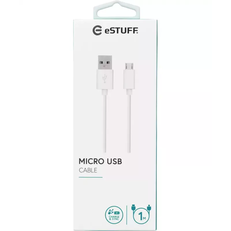 eSTUFF ES603007 USB kábel USB 2.0 1 m USB-A na Micro-USB-B biely