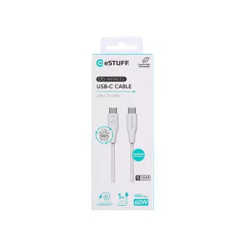 eSTUFF ES604170 USB kábel USB 2.0 1 m USB-C biely