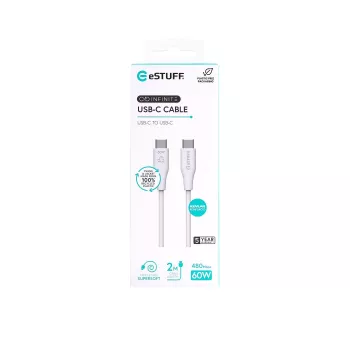 USB kábel eSTUFF ES604270 2 m USB C biely USB 2.0 0,48 Gbit/s
