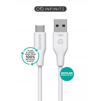 eSTUFF ES605270 USB kábel USB 2.0 2 m USB-C USB-A biely
