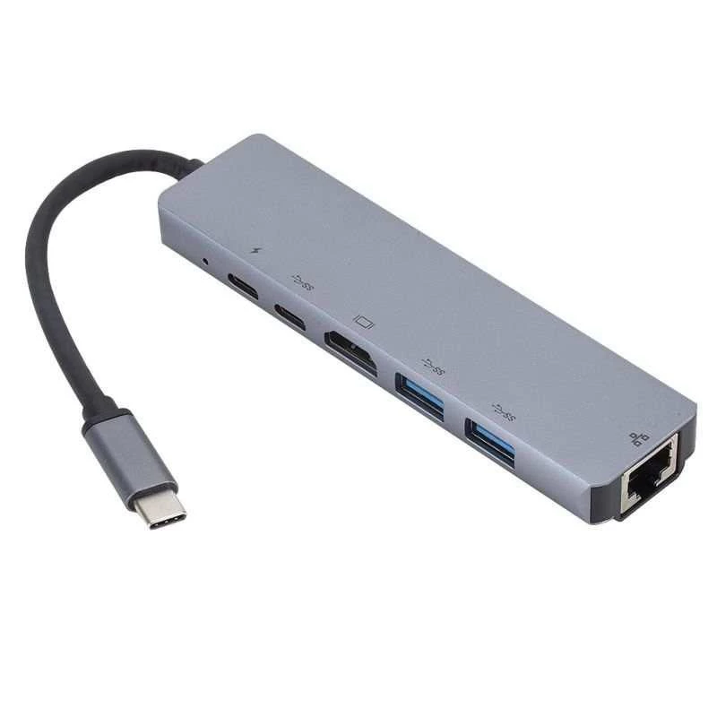 eSTUFF ES623012 dokovacia stanica/port replikátor pre notebook USB 3.2 Gen 1 (3.1 Gen 1) Type-C sivá