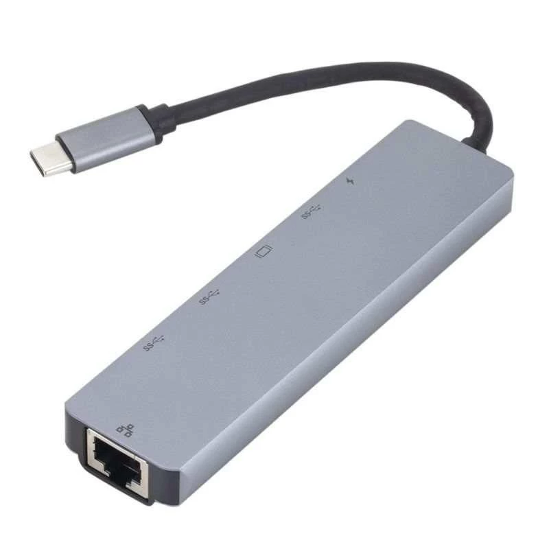 eSTUFF ES623012 dokovacia stanica/port replikátor pre notebook USB 3.2 Gen 1 (3.1 Gen 1) Type-C sivá