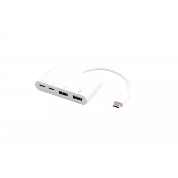 USB rozbočovač eSTUFF USB-C na 2 x USB 3.0 a 2 x USB-C 3.1 10000 Mbit/s biely