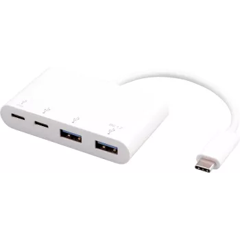 USB rozbočovač eSTUFF USB-C na 2 x USB 3.0 a 2 x USB-C 3.1 10000 Mbit/s biely