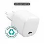 eSTUFF 100% recyklovaný plast - domáca nabíjačka USB-C PD 3A 20W, EU zástrčka - biela