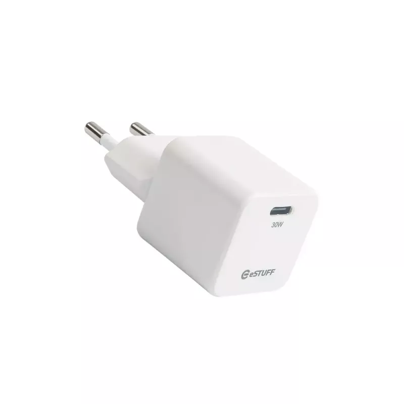 eSTUFF ES637027 mobilná nabíjačka smartfón biela AC rýchle nabíjanie interiér