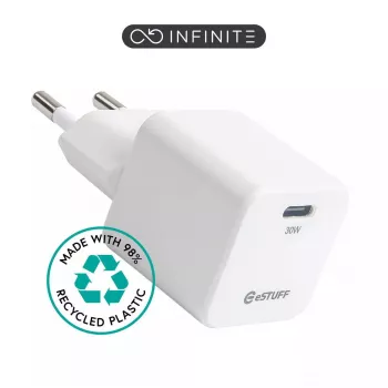 eSTUFF ES637027 mobilná nabíjačka smartfón biela AC rýchle nabíjanie interiér