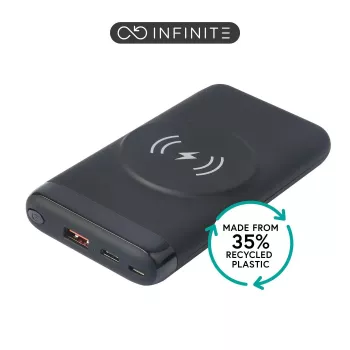 eSTUFF ES641042 powerbank lithium-polymér (LiPo) 10000 mAh bezdrôtové nabíjanie čierna