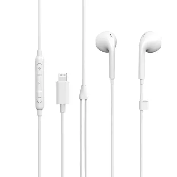 eSTUFF in-ear slúchadlá pre zariadenia Apple, káblové, hovory/hudba, 90 g, slúchadlá, biela