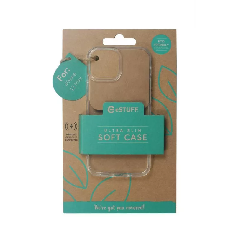 eSTUFF ES67100001 LONDON zadný kryt pre iPhone 13 mini, TPU, priehľadný
