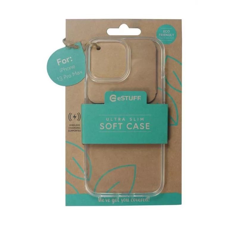 eSTUFF ES67100004 LONDON zadný kryt pre iPhone 13 Pro Max, TPU, priehľadný