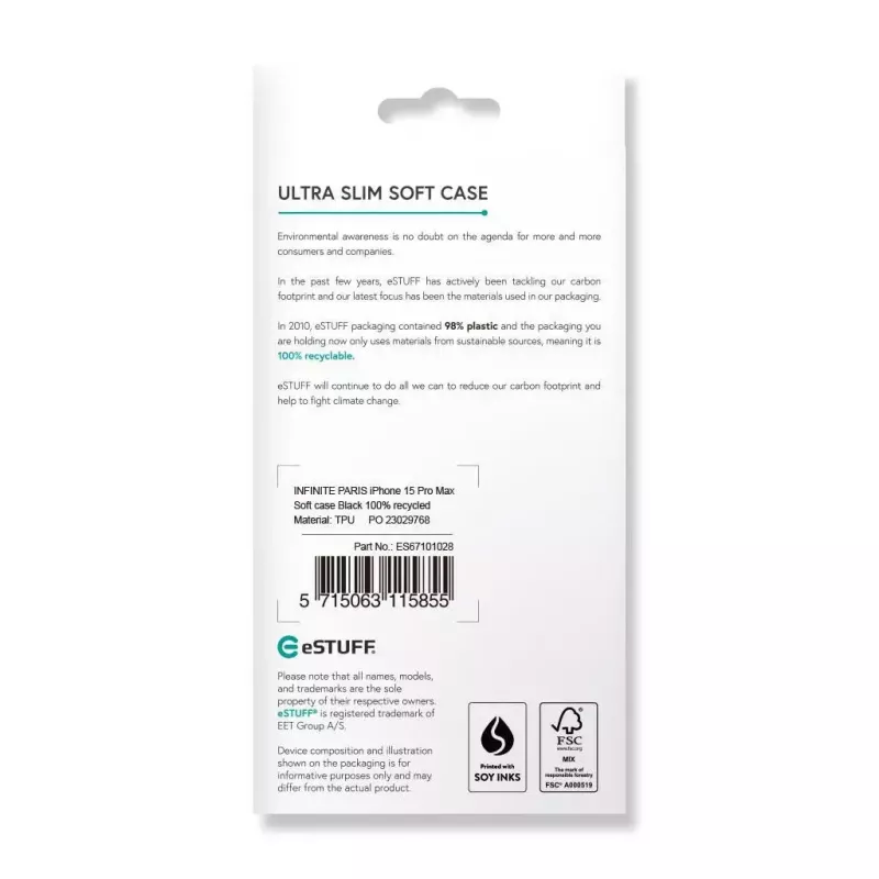 eSTUFF ES67101028 puzdro na mobil 17 cm (6,7 inch) kryt čierny