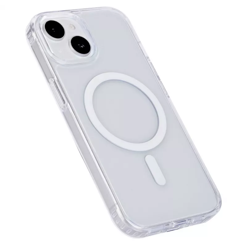 eSTUFF Berlin ES67140026 magnetické puzdro pre iPhone 15 Plus, kompatibilné s MagSafe, polykarbonát, TPU, priehľadné