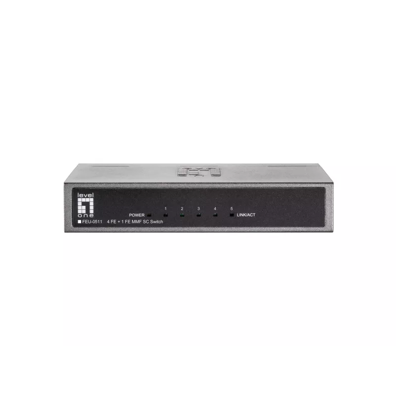 LevelOne 5-portový Fast Ethernet switch, 1 x SC multimode optika