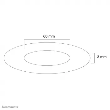 Neomounts FPMA-CRS6 stropný kryt – priem. 60 mm, strieborný, plast, strop, 3 mm, 6 cm, 1 ks